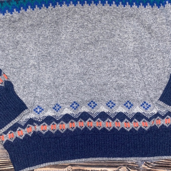 American Eagle Wool Blend Gray Patterned Men's Sweater - Picture 3 of 5